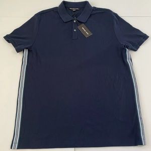 Michael Kors Men's Fall Midnight Polo Shirt Navy Blue Size Large $98 MSRP